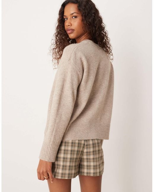 ASOS Natural Tailored Box Pleat Mini Skort