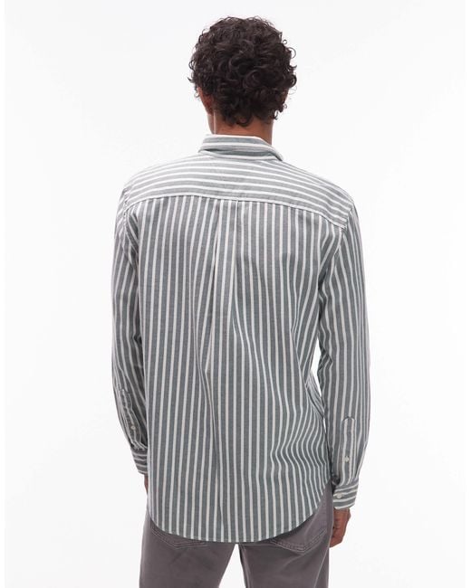 Tommy Hilfiger Gray Flannel Stripe Shirt for men