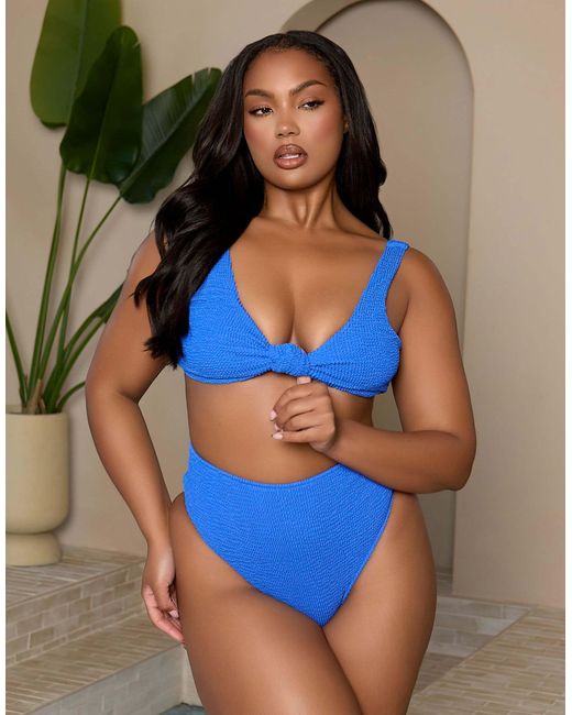 Moda Minx Blue Curve X Bernadette Afia Scrunch High Waist Bikini Bottom