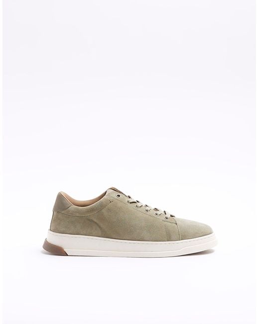 River Island White Suede Trainers for men
