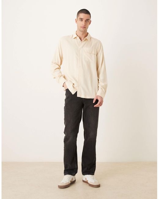 ASOS – regulär geschnittenes hemd in Natural für Herren