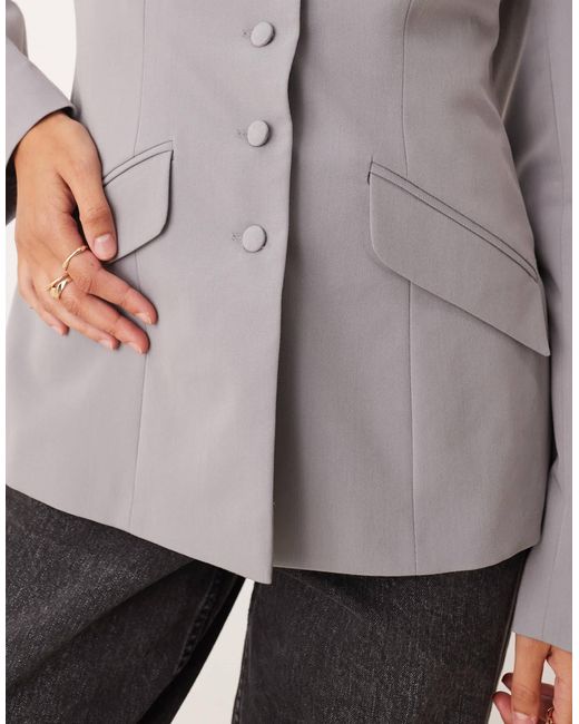 Miss Selfridge Natural Button Through Cinch Blazer