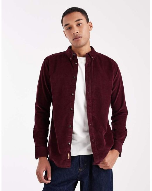 Only & Sons Red Cord Shirt for men