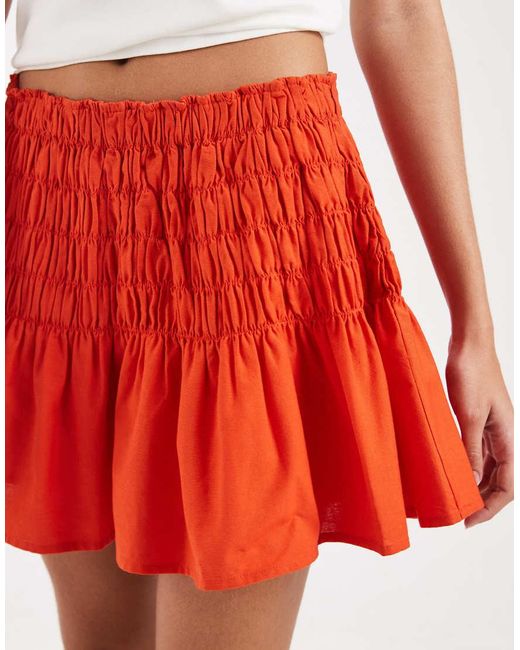 Vero Moda Red Smock Waist Mini Skirt