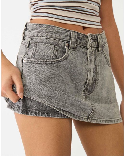Stradivarius Gray – d62 – jeans-skort