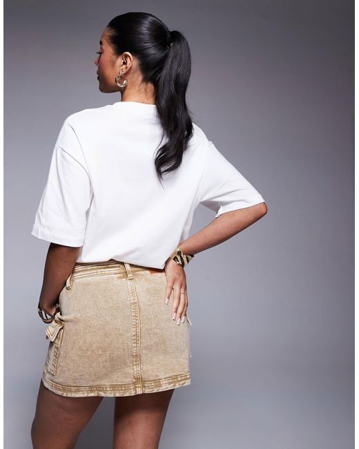 Princess Polly White Velveta Denim Buckle Mini Skirt