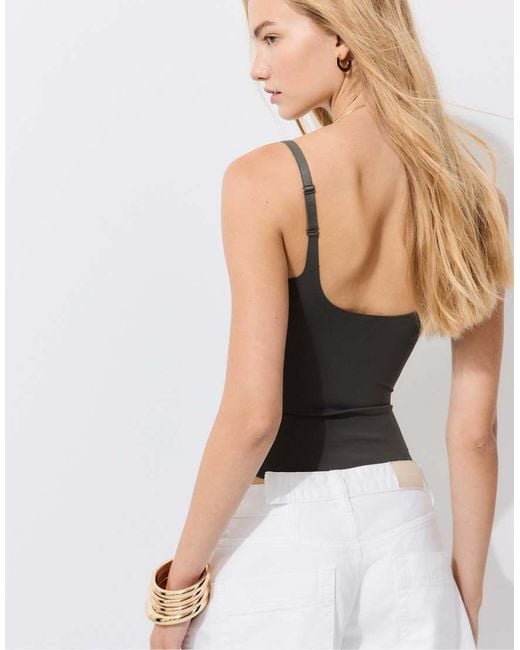 Stradivarius White Compressor Bodysuit