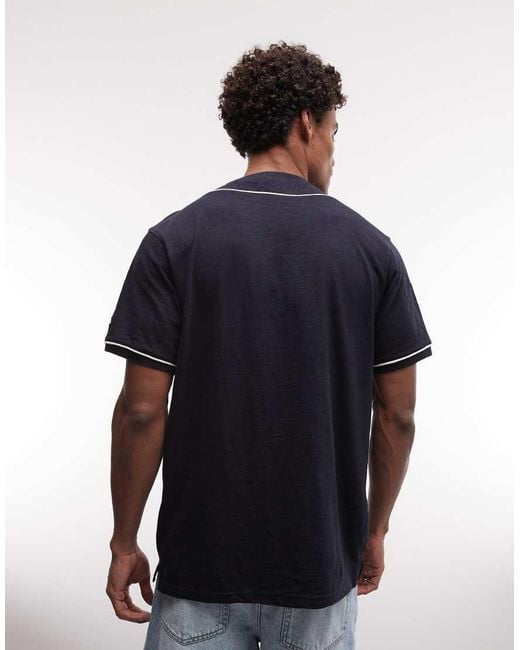 KTZ Blue Logo Baseball Short Sleeve Jersey for men