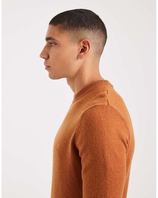 Farah Orange Maidstone Lambswool Jumper for men