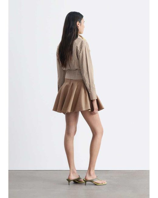 & Other Stories Brown Pure Cotton Shirt With Cinch Waist Detail