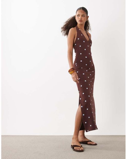 ASOS White V Neck Halter Midi Dress