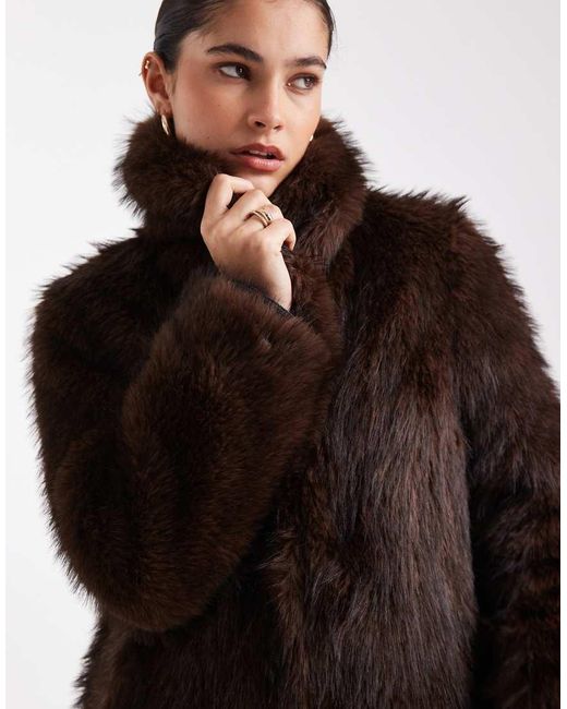 New Look White Faux Fur Maxi Coat