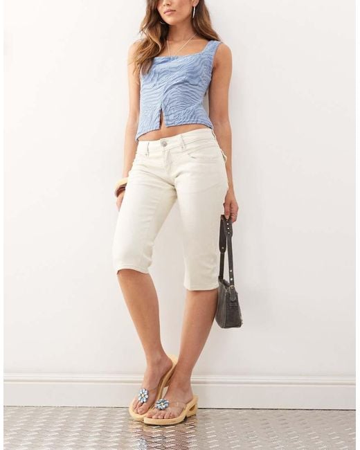 Monki Natural Stretch Capri Pants