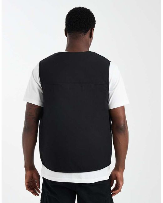 ASOS Blue Wadded Utility Vest With Quilting for men
