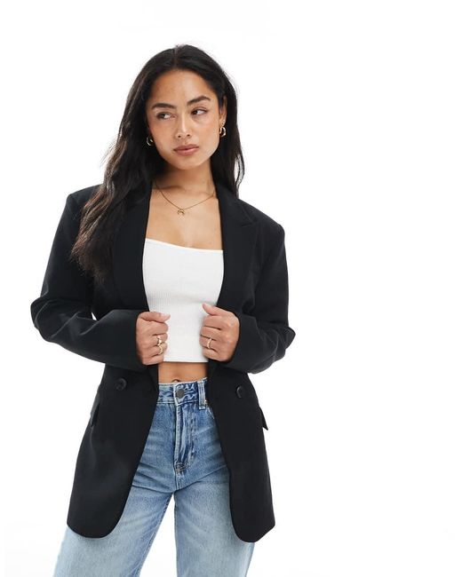 ASOS Blue Tie Waist Cinch Blazer