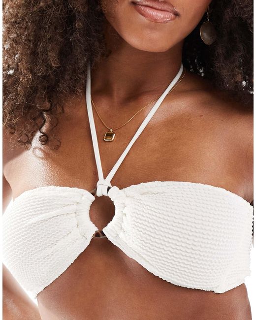 Lindex Brown Mix & Match Brie Halter Crinkle Bikini Top