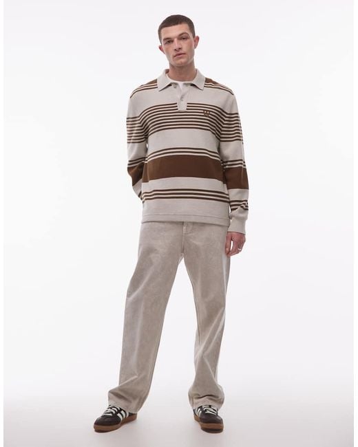 DOUBLE A by WOOD WOOD Multicolor 100% Cotton Curt Long Sleeve Polo for men