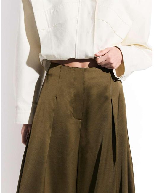 ASOS White Tailored Satin Wide Leg Trouser
