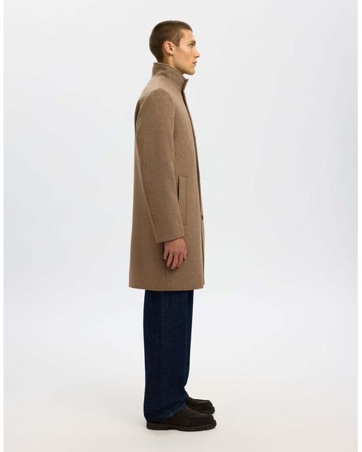 SELECTED Natural Wool-Blend Coat for men