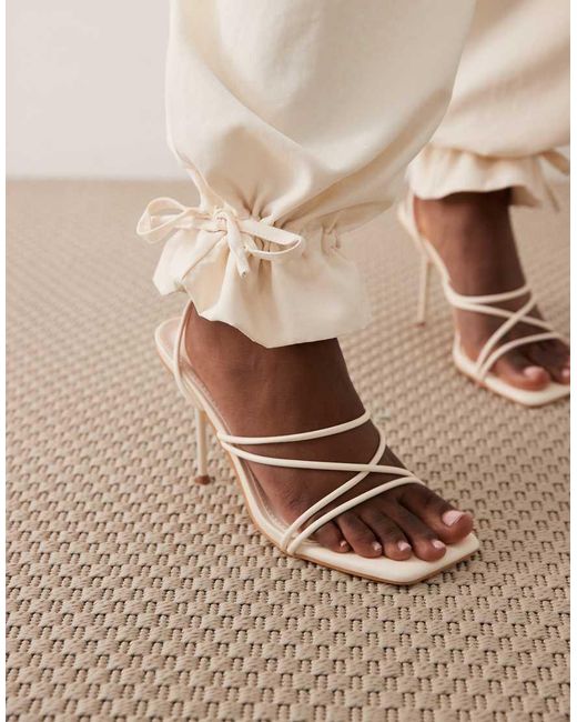ASOS Natural Tailored Balloon Pants With Ruffle Hem