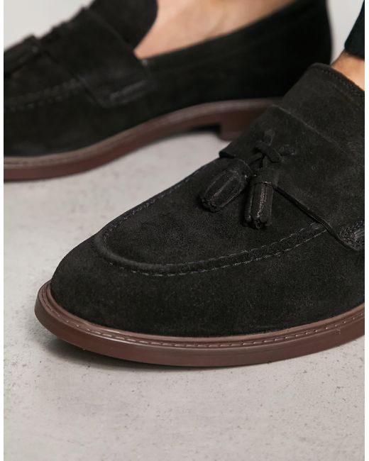 Mocassins en daim avec pampilles Thomas Crick pour homme en coloris Black