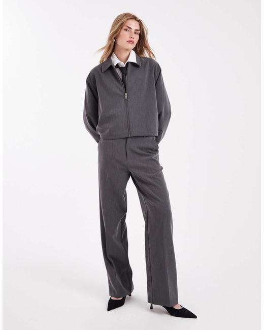 Object Blue Wide Leg Tailored Trouser Co-ord