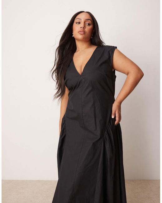 ASOS Black Asos design curve – schlichtes midikleid