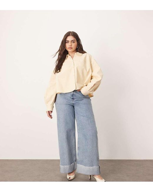 ARRANGE Blue Curve Parker Denim High Waist Slouchy Turn Up Jeans