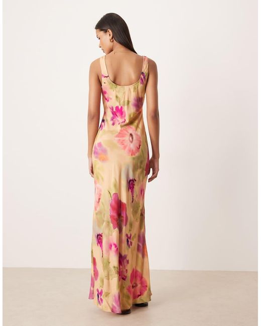ASOS Pink Scoop Neck Tie Front Midi Dress