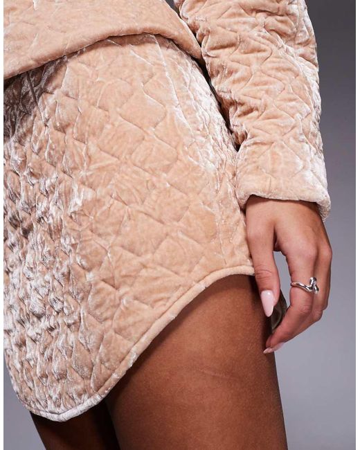 ASOS Gewatteerde Rok Van Fluweel in het Natural