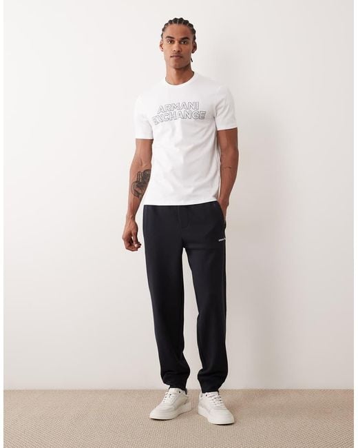 ARMANI EXCHANGE White Chest Logo T-shirt for men