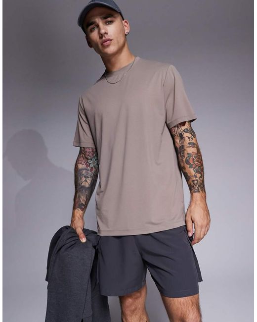 ASOS Gray Icon Training T-shirt With Quick Dry for men