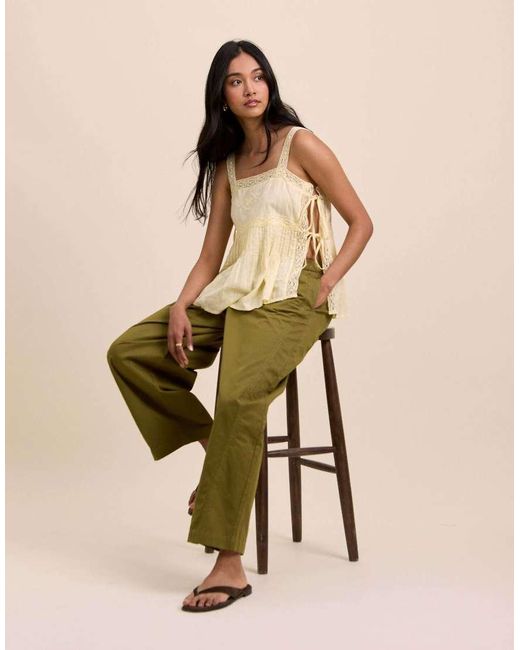 Nobody's Child Natural Barrel Leg Trousers
