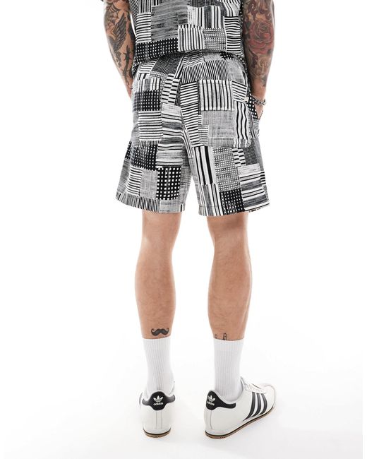 Farah – redwald – shorts mit archivdruck in White für Herren