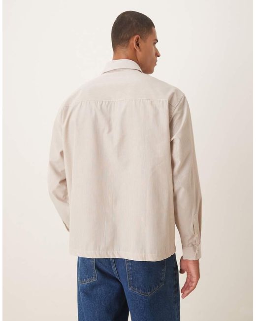 ASOS Oversized Overhemd Met Print Op De Borst in het Natural voor heren
