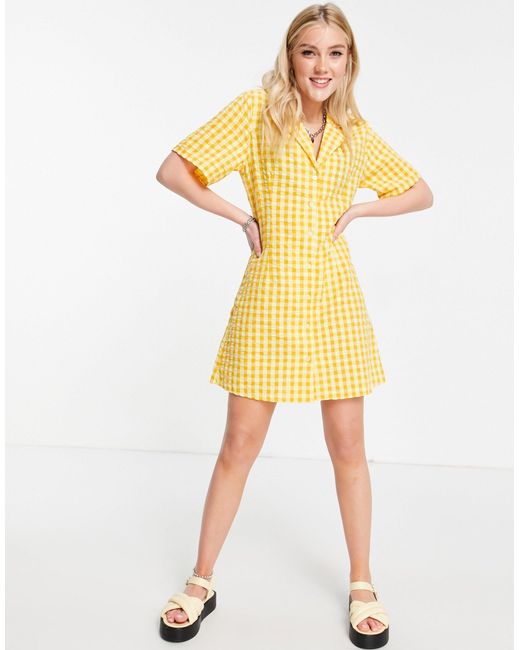 Monki Cotton Maja Mini Shirt Dress in 
