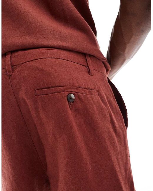 Pantaloncini Color Ruggine di New Look in Red da Uomo