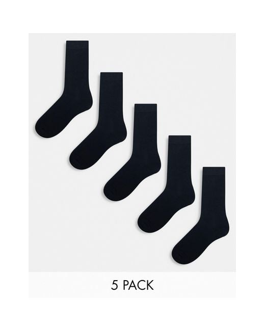 Jack & Jones White 5 Pack Tennis Socks for men