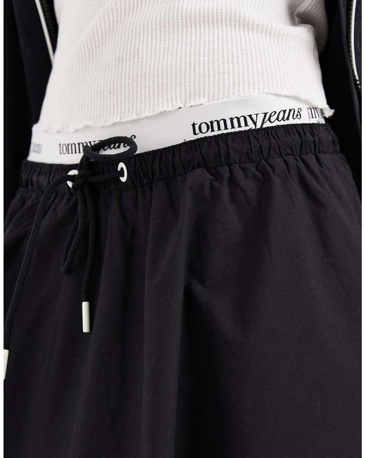 Tommy Hilfiger White Poplin Mini Skirt With Logo Waistband