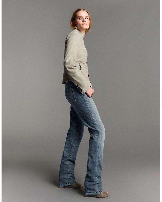 Bershka Gray Low-rise Slim Fit Jeans