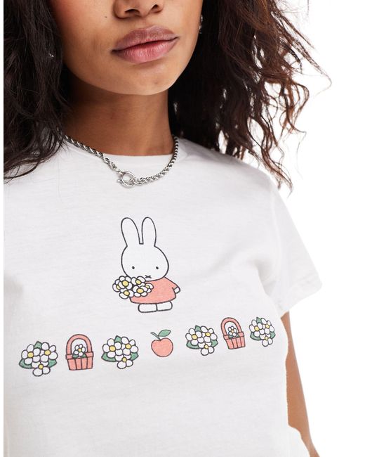 Daisy Street White X Miffy Short Sleeve Fitted T-shirt