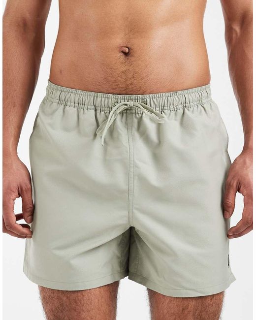 Fred Perry Green Drawstring Logo Swim Shorts for men