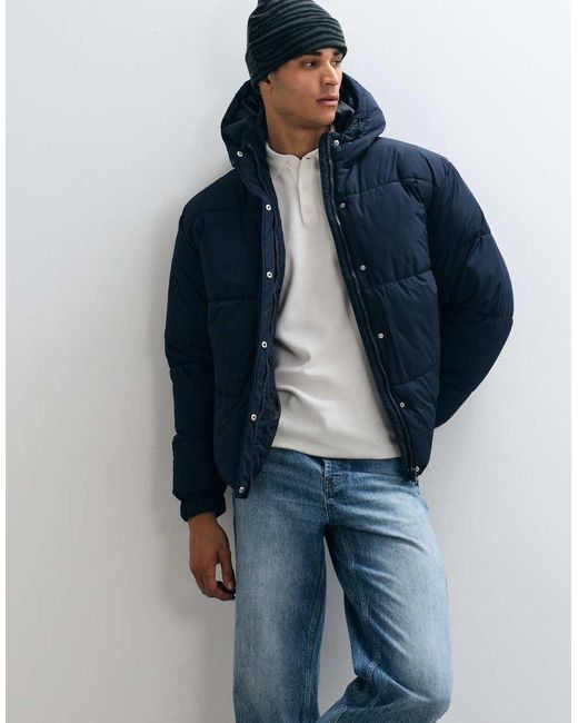ASOS Blue Puffer Jacket for men