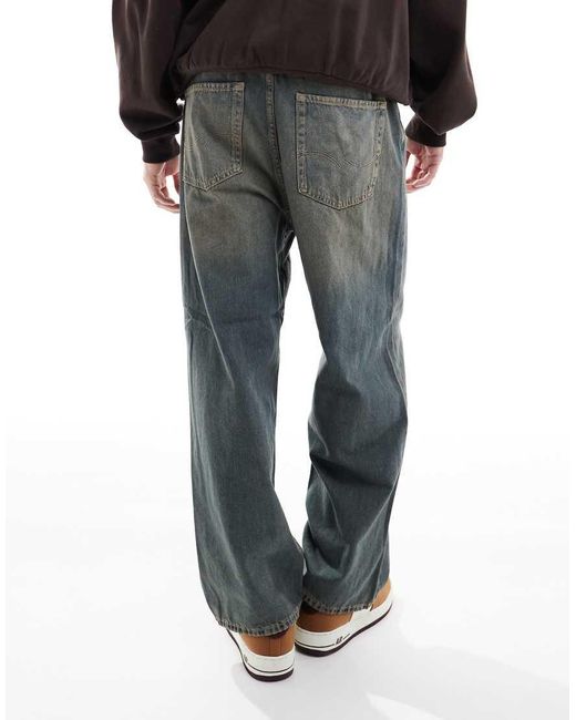 Jack & Jones Black Ron Skater Jean With Cast Wash for men