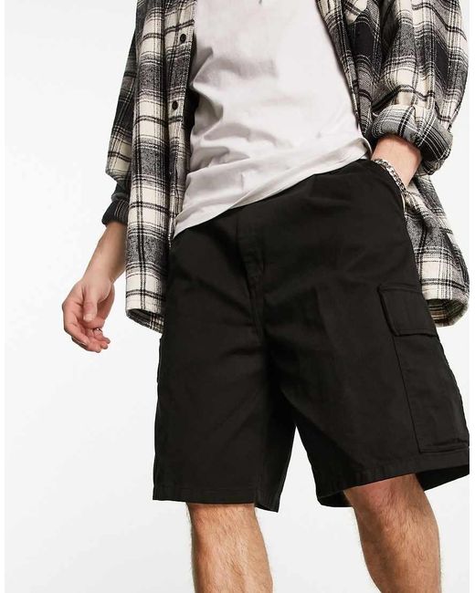 Carhartt Black Regular Garment Dyed Cargo Shorts for men