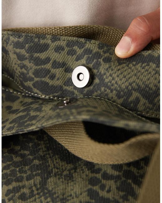 ASOS Natural Tote Bag With Snake Print for men