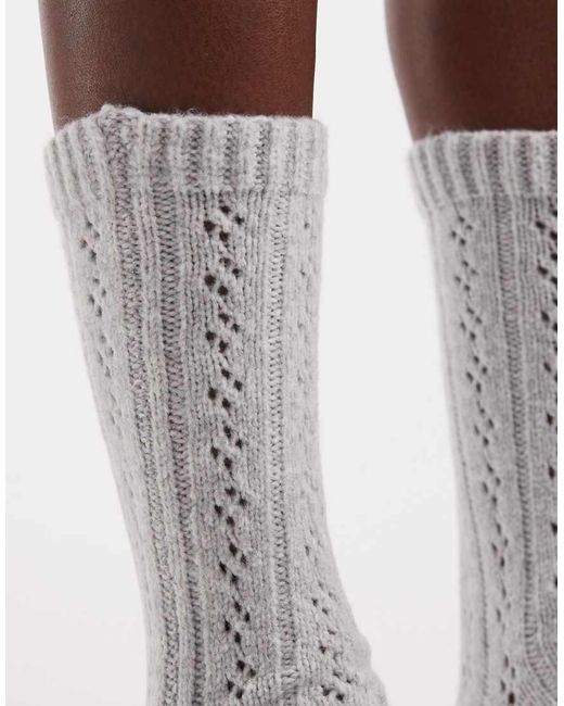 Pieces Zachte Ajourgebreide Sokken in het Metallic