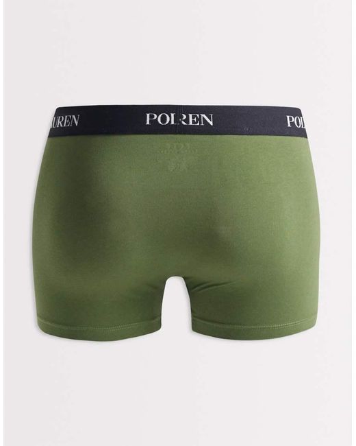 Polo Ralph Lauren Green 3 Pack Cotton Trunks for men