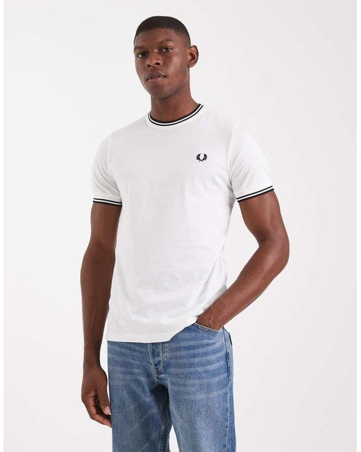 Fred Perry Blue Twin Tipped T-Shirt for men