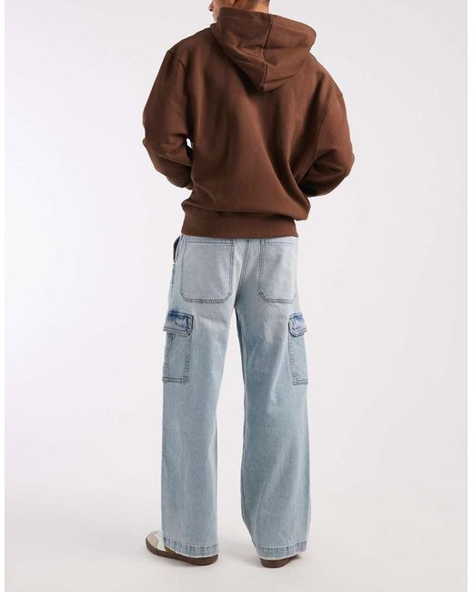 Hollister Blue Super baggy Cargo Jeans for men